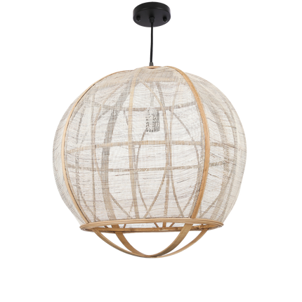 Pella Hanglamp - H50 x Ø51 cm - Linnen - Beige