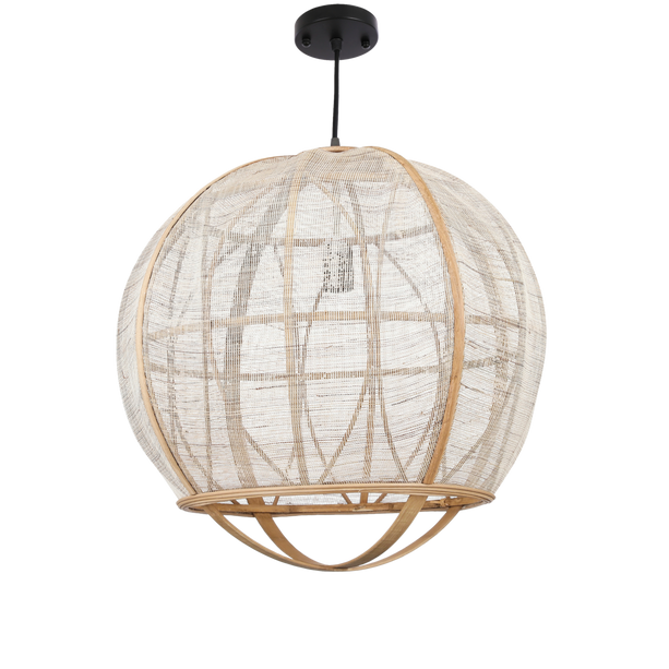 Pella Hanglamp - H50 x Ø51 cm - Linnen - Beige