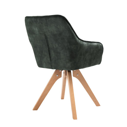 Vintage fluwelen velours fauteuil, donkergroen