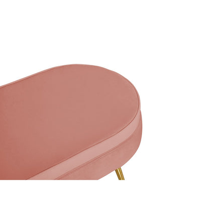 Poef ovaal gemaakt van rozenfluweel