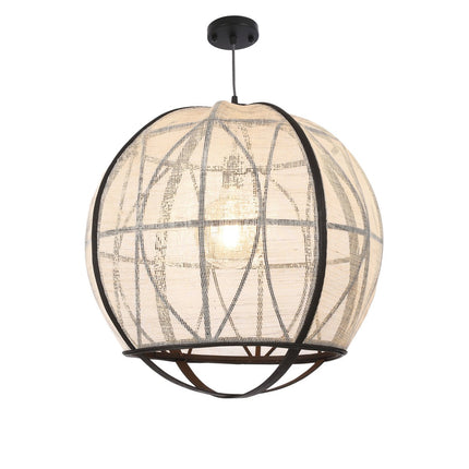 Pella Hanglamp - H50 x Ø51 cm - Linnen - Off White