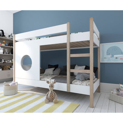 Stapelbed - Uppsala - 90x200 - Wit - Grenenhout - Hoogslaper - Kinderbed