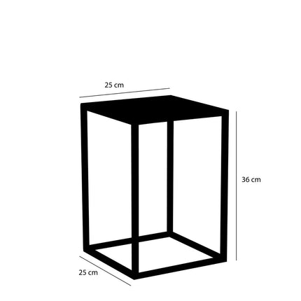 Goa Bijzettafel - Set van 2 - L30 x B30 x H42 cm - Metaal - Zwart