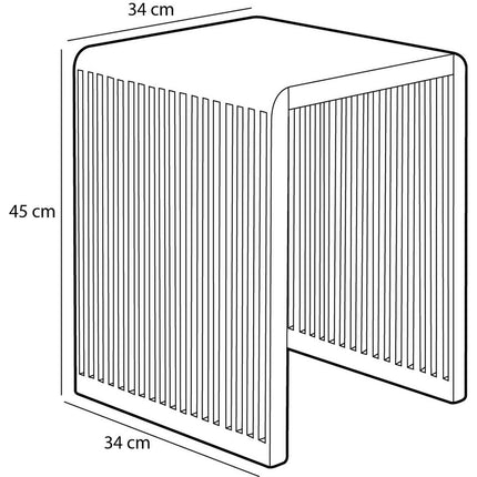 Yonker Bijzettafel - Set van 3 - L44 x B34 x H50 cm - Gerecycled Hout - Bruin