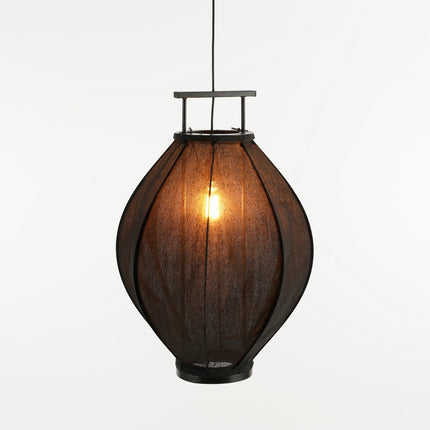 Pego Hanglamp - H73 x Ø54 cm - Linnen - Zwart