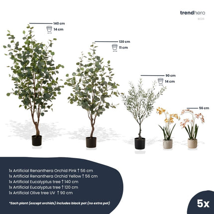 Ibiza set - 5 stuks - Bundel product - Kunstplanten