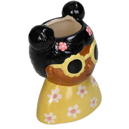 Mini bloempot gezicht - Jessica - Meerkleurig ↑ 10,5 cm