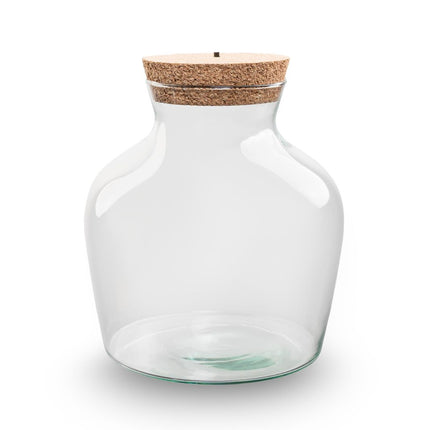 Terrarium fles ‘Little Joe’ - Incl. LED-kurk - Gesloten terrarium Ø 20 cm ↑ 22 cm