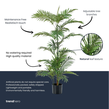 Palm phoenix - Kunstplant in zwarte pot - 120 cm