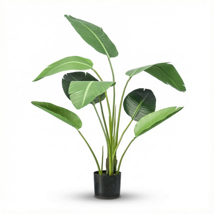 Strelitzia - Kunstplant in zwarte pot - 120 cm