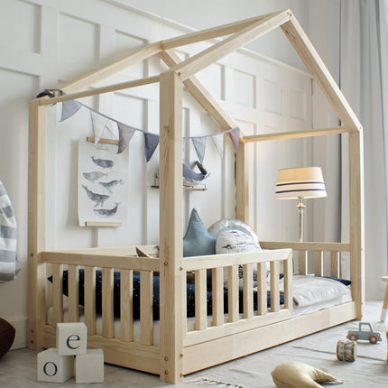 Woonhero bedhuis - Lilesand - Naturel - Eenpersoonsbed 90x190 cm - Kinderbed
