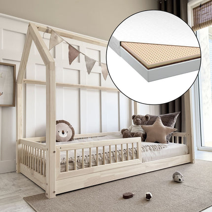 Woonhero bedhuis - Nora- Naturel - Eenpersoonsbed 90x190 cm - Kinderbed
