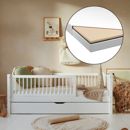 Woonhero kinderbed - Silkeborg - Wit - Eenpersoonsbed 90x190 cm + Lade met extra slaapplek