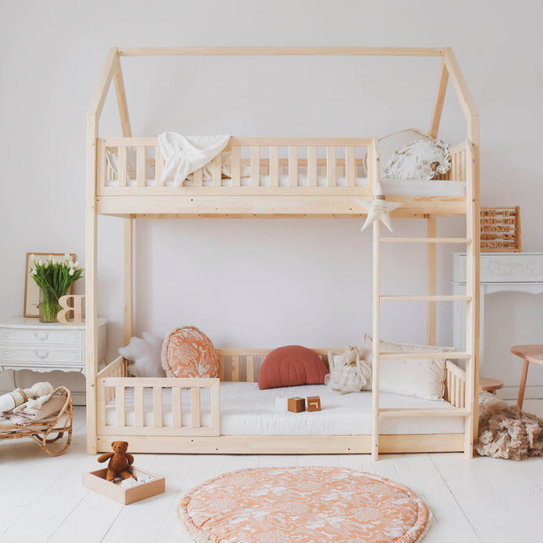 Woonhero stapelbed bedhuis - Oslo - Naturel - 2x Eenpersoonsbed