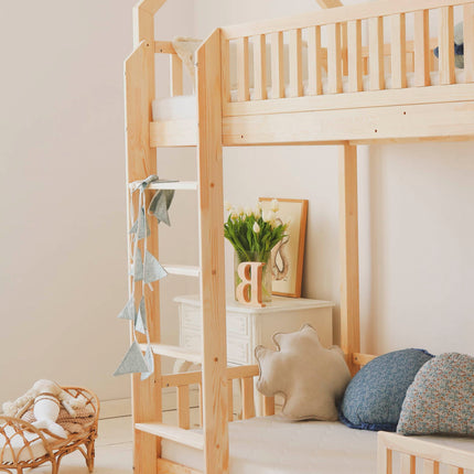Woonhero stapelbed bedhuis - Oslo - Naturel - 2x Eenpersoonsbed