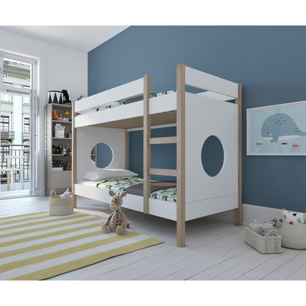 Stapelbed - Uppsala - 90x200 - Wit - Grenenhout - Hoogslaper - Kinderbed