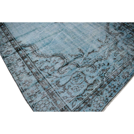 Licht blauw vintage vloerkleed - 270x150 cm - HANDGEMAAKT