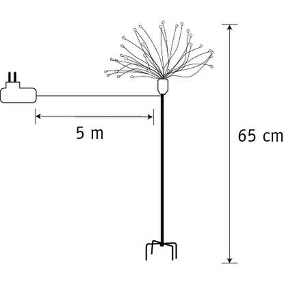 Paardenbloem Tuinsteker met Warm Witte LED Lampjes - H50 cm - Zilver