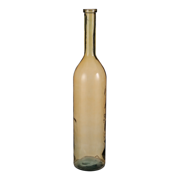 Rioja Fles Vaas - H100 x Ø21 cm - Gerecycled Glas - Oker