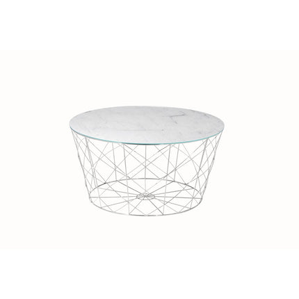 Salontafel met metalen mand Ø 80 cm