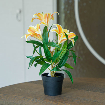 Lelie geel/oranje 3 stuks - Bundelproduct - Kunstplanten