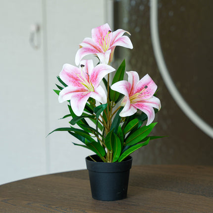 Lelie roze 3 stuks - Bundelproduct - Kunstplanten