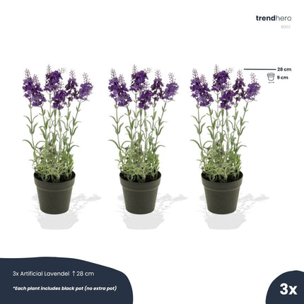 Lavendel 3 stuks - Kunstplanten - Bundelset