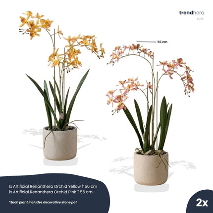 Renanthera orchidee Mix - 2 stuks - Kunstplanten - Bundel set