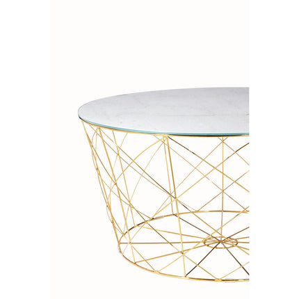 Salontafel met metalen mand Ø 80 cm