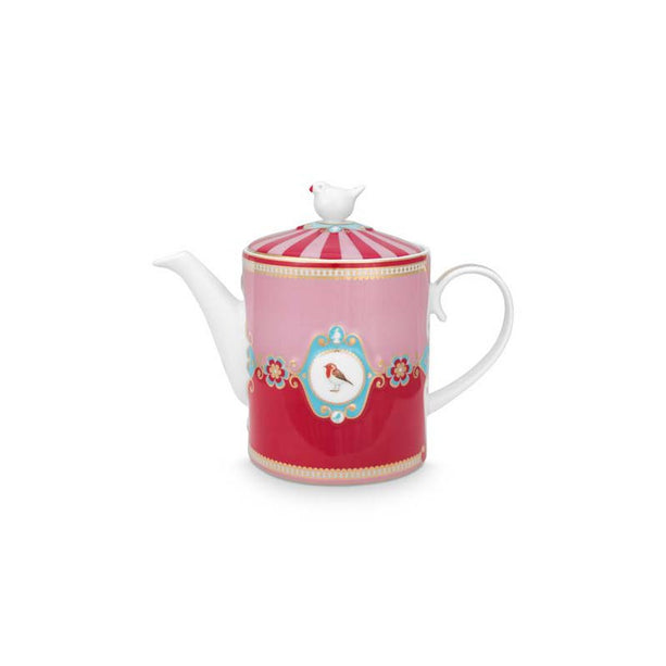 Theepot Love Birds Medallion Rood-Roze 1.3ltr