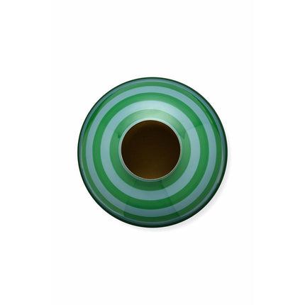 Vase Metal Stripes Green 32cm