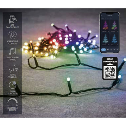 Luca Smart Lighting Kerstboomverlichting met 100 LED Lampjes – L1000 cm – RGB