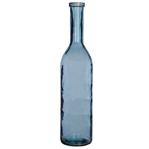 Rioja Fles Vaas - H100 x Ø21 cm - Gerecycled Glas - Lichtblauw