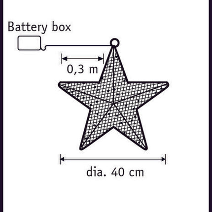 Kerstverlichting Ster met Warm Witte LED Lampjes - Ø40 cm - Zilver