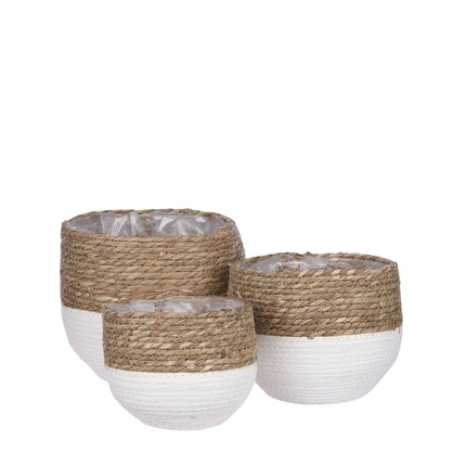 Jorck Mand voor Planten - Set van 3 - H24 x Ø26 cm - Off White