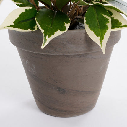 Ficus Natasja Kunstplant in Bloempot Stan - H40 x Ø30 cm - Groen Bont