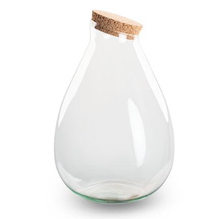 Terrarium fles ‘Drop XL’ met kurk - Gesloten terrarium Ø 24 cm ↑ 37 cm