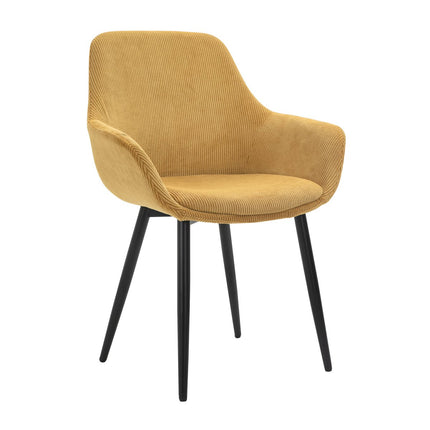 Set van 2 corduroy fauteuils, goud
