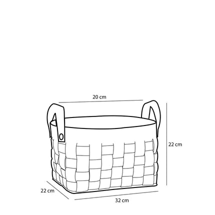 Opbergmand - Set van 3 - L40 x B30 x H30 cm - Kurk/Vilt - Bruin