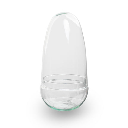 Terrarium fles 'Egg' - Tweedelige stolp - Gesloten terrarium Ø 12 cm ↑ 25 cm