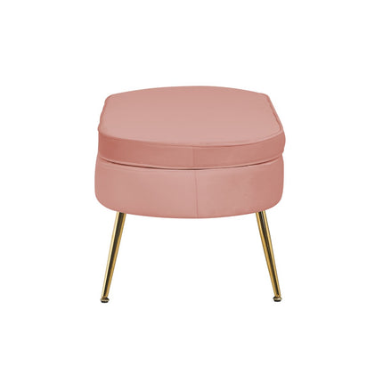 Poef ovaal gemaakt van rozenfluweel