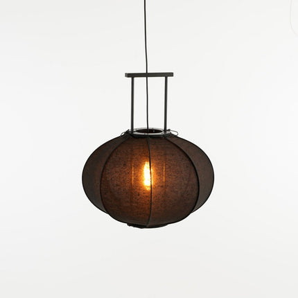 Pego Hanglamp - H55 x Ø50 cm - Linnen - Zwart