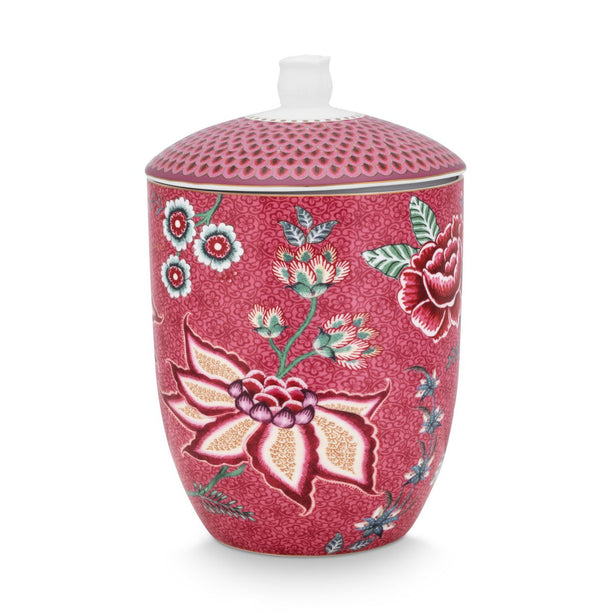 Storage Jar Flower Festival Dark Pink 1.5ltr