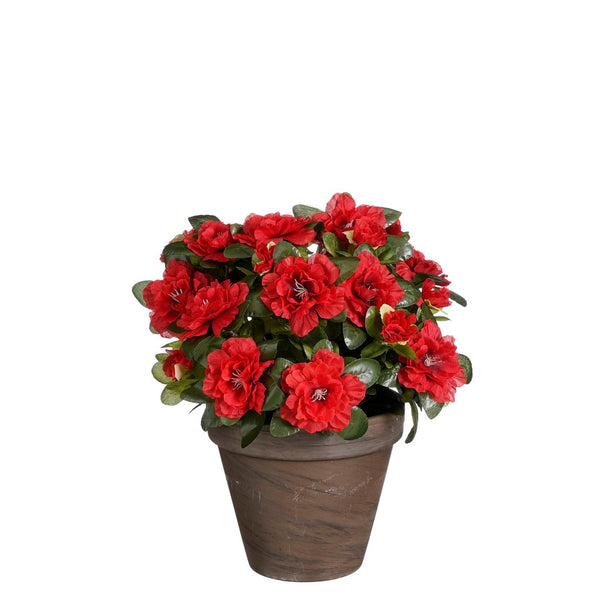 Azalea Kunstplant in Bloempot Stan - H31 x Ø26 cm - Rood