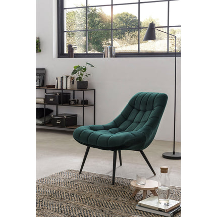 Fauteuil XXL fluweel groen metaal zwart