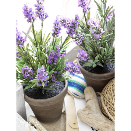 Lavendel Kunstplant in Bloempot Stan - H33 x Ø20 cm - Paars