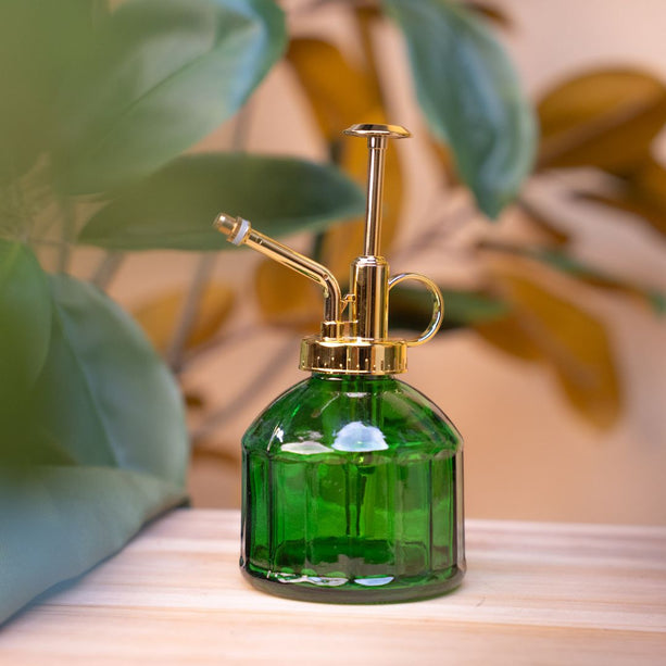 Plant mister - Plantenvernevelaar - Glazen plantenspuit - Groen glas - ↑ 16 cm