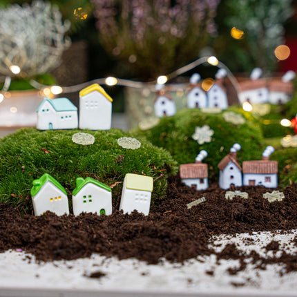 Winterville - Decoratief miniatuurdorp - 8 stuks - ↑ 1-3 cm