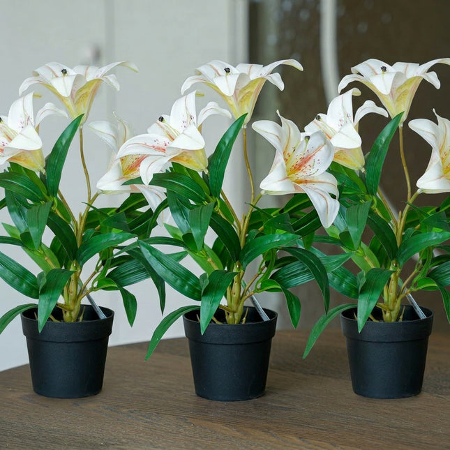 Lelie crème 3 stuks - Bundelproduct - Kunstplanten