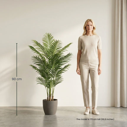 Palm Phoenix - Kunstplant in zwarte pot - 90 cm